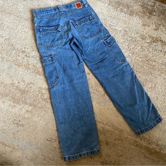 Empyre Vintage Look Cargo Jeans Pants Wide Leg Pockets Medium Wash: 26 - Picture 10 of 13